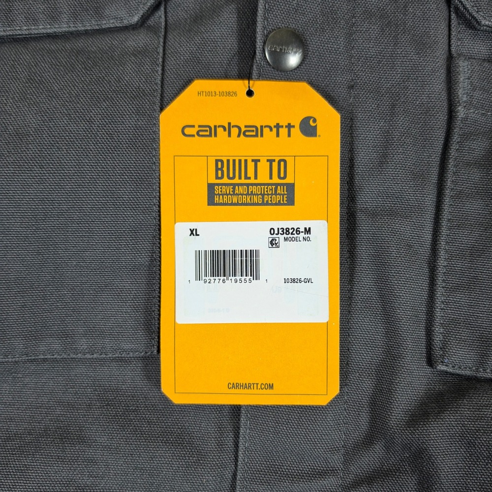 NWT Carhartt Duck Bartlett Sherpa Lined Jacket Hooded Gray Mens Size XL Workwear - Picture 3 of 11